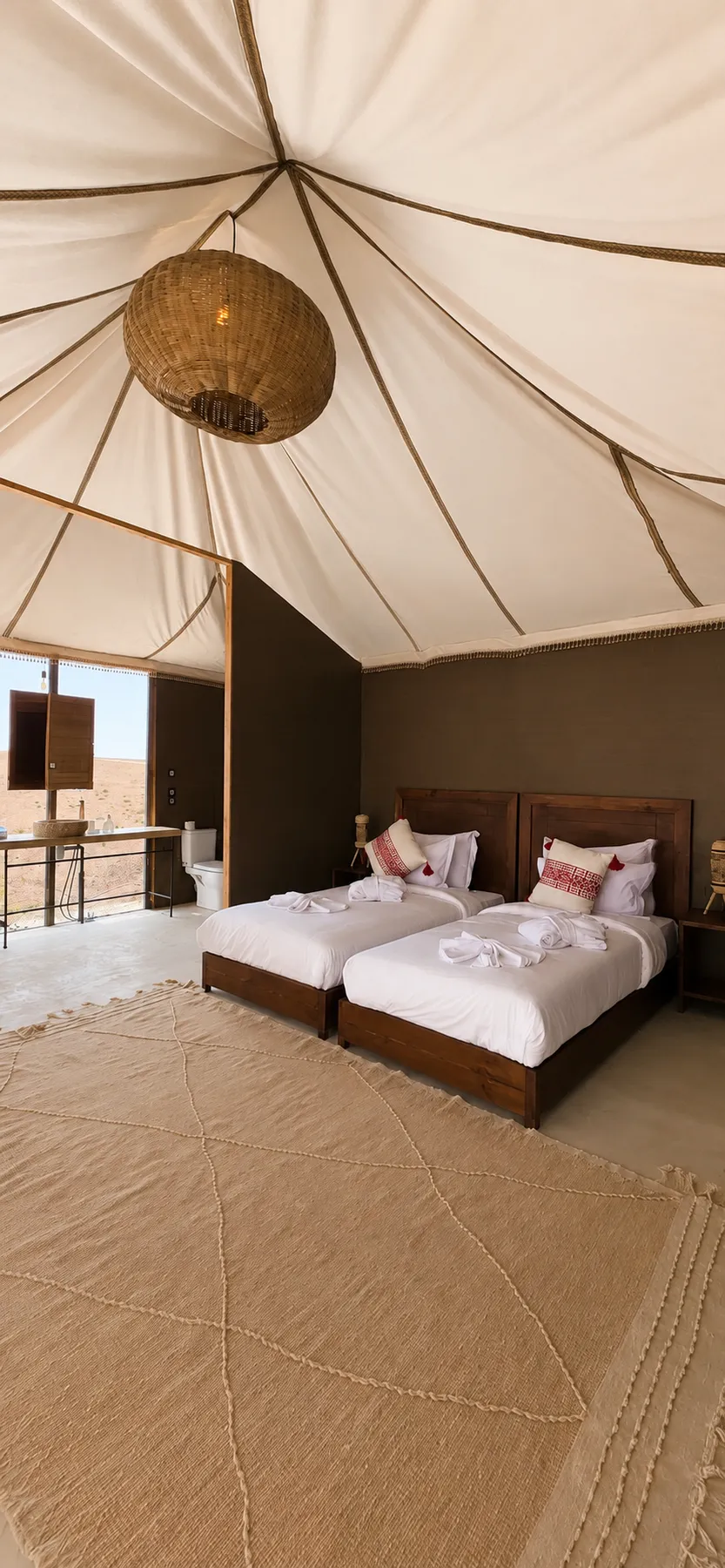 Tented suite interior at Sunset Agafay